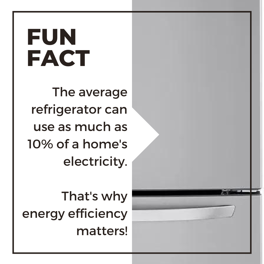 A graphic showing energy-saving refrigerator tips